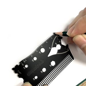 18 in1ステンレス鋼の櫛の形のポケットハンドツール屋外キャンプサバイバルマルチツールカード - Product Image 4