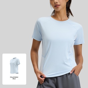 Women <b>Raglan</b> Short Sleeve Yoga T Shirt Quick Dry Breathable Mesh Back Athletic <b>Top</b> Loose Curved Hem Running Workout Active Wear - Product Image 4