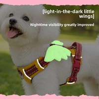 Harnais pour chien en polyester avec ailes d'ange lumineuses d'été, léger et respirant pour chiens de petite/moyenne/grande taille