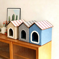 Lit pour chat pliable et apaisant, abri fermé pour animaux de compagnie, villa douillette pour chat, fournitures pour animaux de compagnie pliables, vente en gros, prêt à être expédié