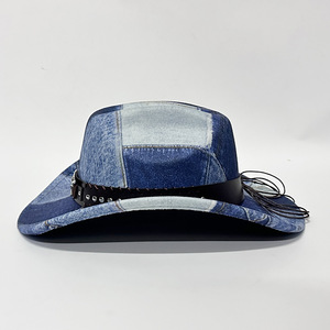 <span class=keywords><strong>Sombrero</strong></span> Vaquero Occidental Retro Clásico Más Vendido, Diseño Elegante con Bloques <span class=keywords><strong>de</strong></span> Color y Acabado Desgastado, Casual <span class=keywords><strong>de</strong></span> Invierno - Product Image 3