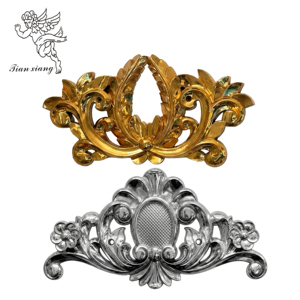 Fleur7 #   Paire de <span class=keywords><strong>fleurs</strong></span> artificielles baroques en filigrane plaqué or pour cercueil, ornements floraux pour décoration de cercueil - Product Image 3