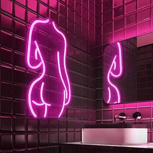 Décoration murale de bar d'<span class=keywords><strong>art</strong></span> néon personnalisée Décoration d'ambiance de chambre à coucher d'<span class=keywords><strong>art</strong></span> nu sexy Accessoires de décoration d'éclairage - Product Image 3