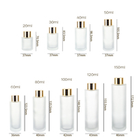 Bestseller 20ml 30ml 40ml 50ml 60ml 80ml 100ml 120ml 150ml Mattierte Testfläschchen Essenz-Glasflasche mit Goldschraubverschluss