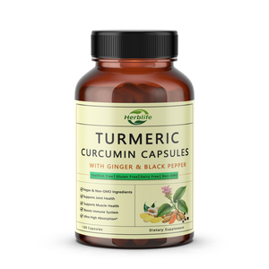 Cápsulas de Cúrcuma y Curcumina de Marca Privada con Jengibre y Pimienta Negra, 120 Unidades, Suplemento Dietético Vegano Sin Gluten, OEM/ODM - Product Image 1