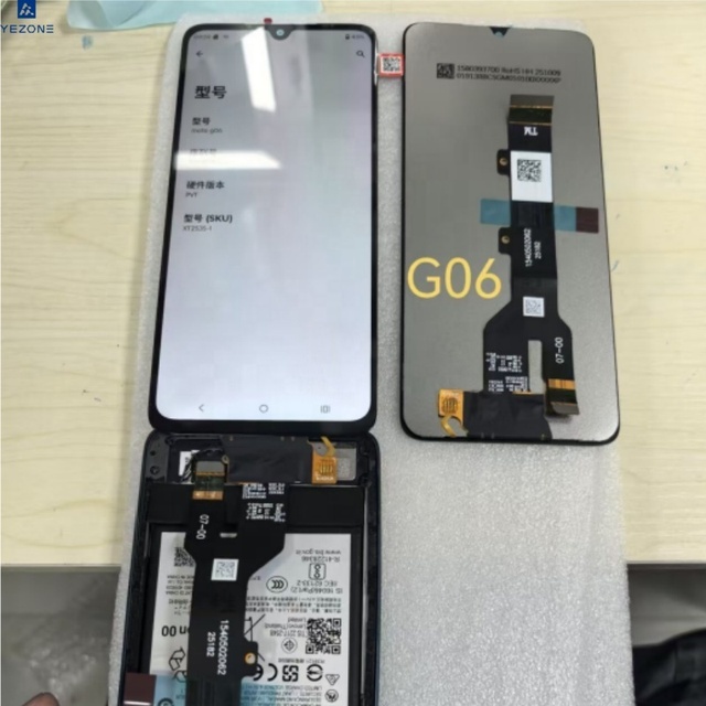 Yezone Factory Mobile Phone Lcd for Moto G06 Xt2535-1 Touch Screen  With Frame Display Replacement for Motorola G06 Repair Parts