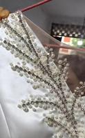 2024 Afrique Satin une manche 2 en 1 robes de sirène perle cristal pierres perlées queue de poisson robe de mariée avec train détachable