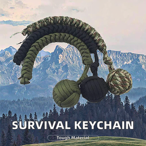 Portachiavi di sopravvivenza con attrezzi portatili per auto-difesa 550 per Paracord Monkey Fist per arrampicata in <span class=keywords><strong>acciaio</strong></span> da esterno e borsa da trekking imballata - Product Image 2
