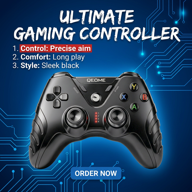 Multi-platform High-vibration Feedback Game Controller, Factory Direct Sale