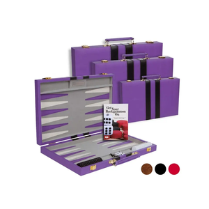 Cao Cấp Da Kích Thước Lớn 19-Inch Màu Hồng <span class=keywords><strong>Backgammon</strong></span> Thiết Lập Cho Phụ Nữ Và Gril - Product Image 3