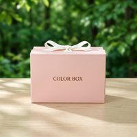 Caja de Regalo Plegable de Cartón Rígido Magnética con Cierre de Cinta de Papel Impresa Rosa Ecológica Portátil con Logotipo Personalizado