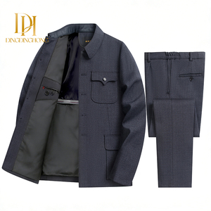 <span class=keywords><strong>Costume</strong></span> chinois pour <span class=keywords><strong>homme</strong></span>, ensemble 2 pièces, veste et pantalon, ensemble Zhongshan, ensemble de <span class=keywords><strong>costume</strong></span> formel chinois <span class=keywords><strong>Mao</strong></span> - Product Image 2