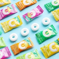 Sugar Free Honey Mint Candy Round Ring Shape Compressed Tablet Candy Mixed Fruit Flavor Breath Fresh Bulk Hotel Reception Sweets