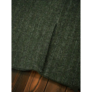 Veste sur mesure classique en flanelle mélangée tweed à chevrons motif renard, vert, vente en gros OEM - Product Image 3