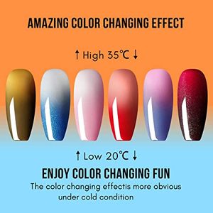 Salon Oem Odm Toptan Satış Sadece Perakende Yok Uv Led Sökülebilir Doğal Sıcaklık Değiştiren Tırnak Jeli 12 Renk Termal Değişen Jel - Product Image 4