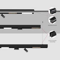 Rail magnétique 48V pour éclairage sur rail, montage en surface, en aluminium, 1m, 1.5m, 2m, système de rail LED pour plafond, pour installation de spots et présentoirs