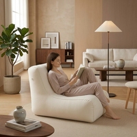 Canapé gonflable en forme de L, fauteuil inclinable, pouf portable en PVC floqué pour usage intérieur