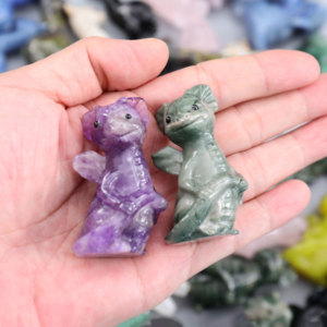 Venta al por mayor Mini piedra de cristal natural mezcla de materiales mosca dragón bebé antojo 2 pulgadas Animal piedra preciosa escritorio ornamento curación Jade - Product Image 1