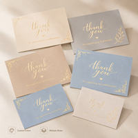 Cartes de remerciement élégantes estampillées à chaud, cartes en papier personnalisées recto-verso pour les colis de commande des marques e-commerce