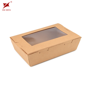 Barquette alimentaire en papier kraft personnalisée avec couvercle, emballage écologique durable pour cafés, traiteurs et restauration rapide - Product Image 1