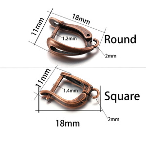 Copper U-Shaped Earring <b>Hooks</b> And <b>Clips</b> 18x11mm Jewelry Findings For DIY Handmade Accessories Studs And Earrings Components - Product Image 5