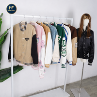 Veste de baseball brodée d'occasion pour femme, vêtement d'hiver presque neuf, exclusivité pour les ventes transfrontalières aux Philippines