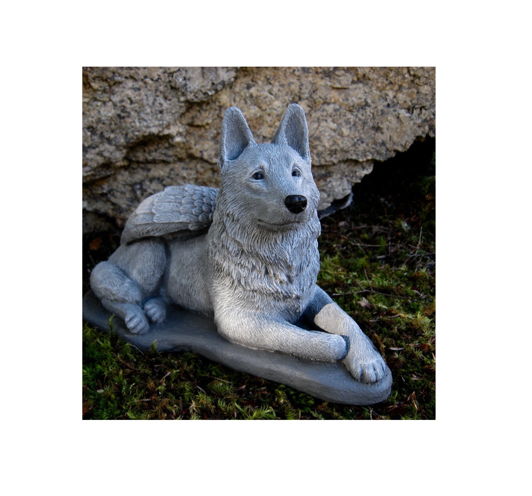 Statua Angelo Con Cane In Braccio - Decorazione Commemorativa In Resina Per Interni Ed Esterni, 17,8 Cm