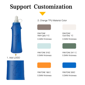 WRELS <span class=keywords><strong>bottiglia</strong></span> di acqua morbida pieghevole sport Flask TPU bollitore pieghevole LOGO personalizzato OEM Design - Product Image 5