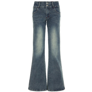 <span class=keywords><strong>Jeans</strong></span> <span class=keywords><strong>Skinny</strong></span> Lavati a <span class=keywords><strong>Vita</strong></span> <span class=keywords><strong>Bassa</strong></span> con Bottoni, Vestibilità Slim, Personalizzabili ODM, Versatili e Casual per Ragazze alla Moda - Product Image 2