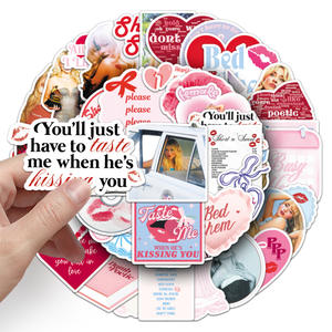 50 pièces mode <span class=keywords><strong>Sabrina</strong></span> charpentier chanteur Graffiti autocollants pour téléphone portable décor Album lyrique autocollant - Product Image 6