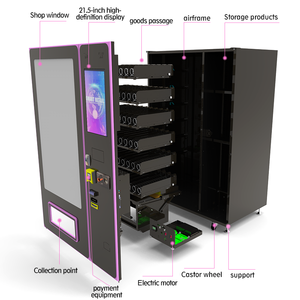Distributeur automatique de maquillage en acier inoxydable avec fonctionnement facile, compatible SDK, paiement sans argent liquide et <span class=keywords><strong>Apple</strong></span> <span class=keywords><strong>Pay</strong></span>, capacité de 60 emplacements - Product Image 4