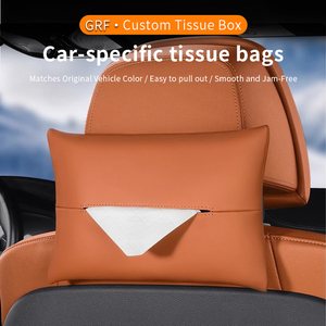 Portapañuelos de Cuero Nappa de Lujo para Auto, Bolsa/Caja Universal para Colgar en Parasoles, Reposabrazos y Respaldos de Asientos, Almacenamiento para Auto - Product Image 3