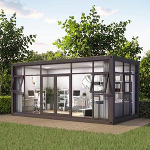 Indépendant 40ft 20ft Glass Container House Mobile Amovible Outdoor Office <span class=keywords><strong>Shop</strong></span> Made Sandwich Panel Steel for Courtyard - Product Image 2