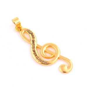 Bijoux symbole musical, la musique est ce que les sentiments sonnent comme, collier pendentif en or note de musique tendance - Product Image 5