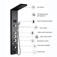 Panneau de douche Spa Massage Jet Bain Douche Colonne Mitigeur Tour Led Cascade Pluie Douche Robinet Ensemble