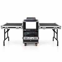 Flight case professionnel en aluminium à deux portes et une seule couche 6U/8U/10U/12U/14U/16U/18U pour amplificateurs DJ et équipements audio