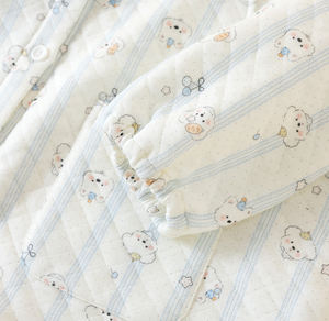 Air Cotton Impreso Rayas Cachorro Patrón Manga raglán Cuello redondo Posparto/<span class=keywords><strong>Lactancia</strong></span> Manga larga y pantalón largo Conjunto de ropa de dormir - Product Image 3