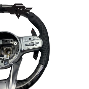 Volant en fibre de carbone pour Mercedes Benz W204 W213 2012 <span class=keywords><strong>2021</strong></span> <span class=keywords><strong>AMG</strong></span> 809 A35 A45 C63, style sport, vente directe d'usine - Product Image 3