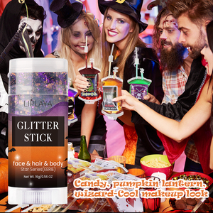 แท่งกลิตเตอร์สำหรับแต่งหน้าทำสีผมเป็นประกายสีเงินสีม่วงส้มกันน้ำ - Product Image 5