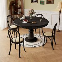 2026 Mid-Century Design Französisches Retro Massivholz Esstisch- und Stuhl-Set