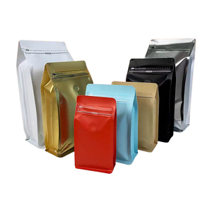 Sac d'emballage de café à fond plat imprimé personnalisé feuille d'aluminium avec valve pochette à fermeture éclair refermable de qualité alimentaire écologique - Product Image 5