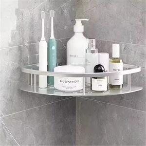 Estante <span class=keywords><strong>de</strong></span> almacenamiento <span class=keywords><strong>de</strong></span> estante <span class=keywords><strong>de</strong></span> esquina <span class=keywords><strong>de</strong></span> aluminio para baño montado en la pared moderno <span class=keywords><strong>de</strong></span> uso múltiple duradero - Product Image 6