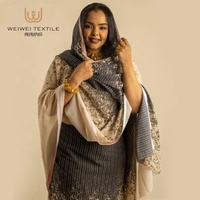 Voile Toub Soudanais Imprimé, Voile de Dubaï Japonais pour Femmes Soudanaises, Tissu de Voile Italien