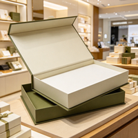 Boîte cadeau pliable réutilisable de luxe avec couvercle magnétique, emballage en carton écologique noir, vente en gros