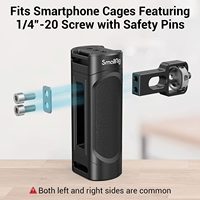   Poignée latérale pour cage de smartphone, rig vidéo pour téléphone, léger, avec filetages 1/4 -2772