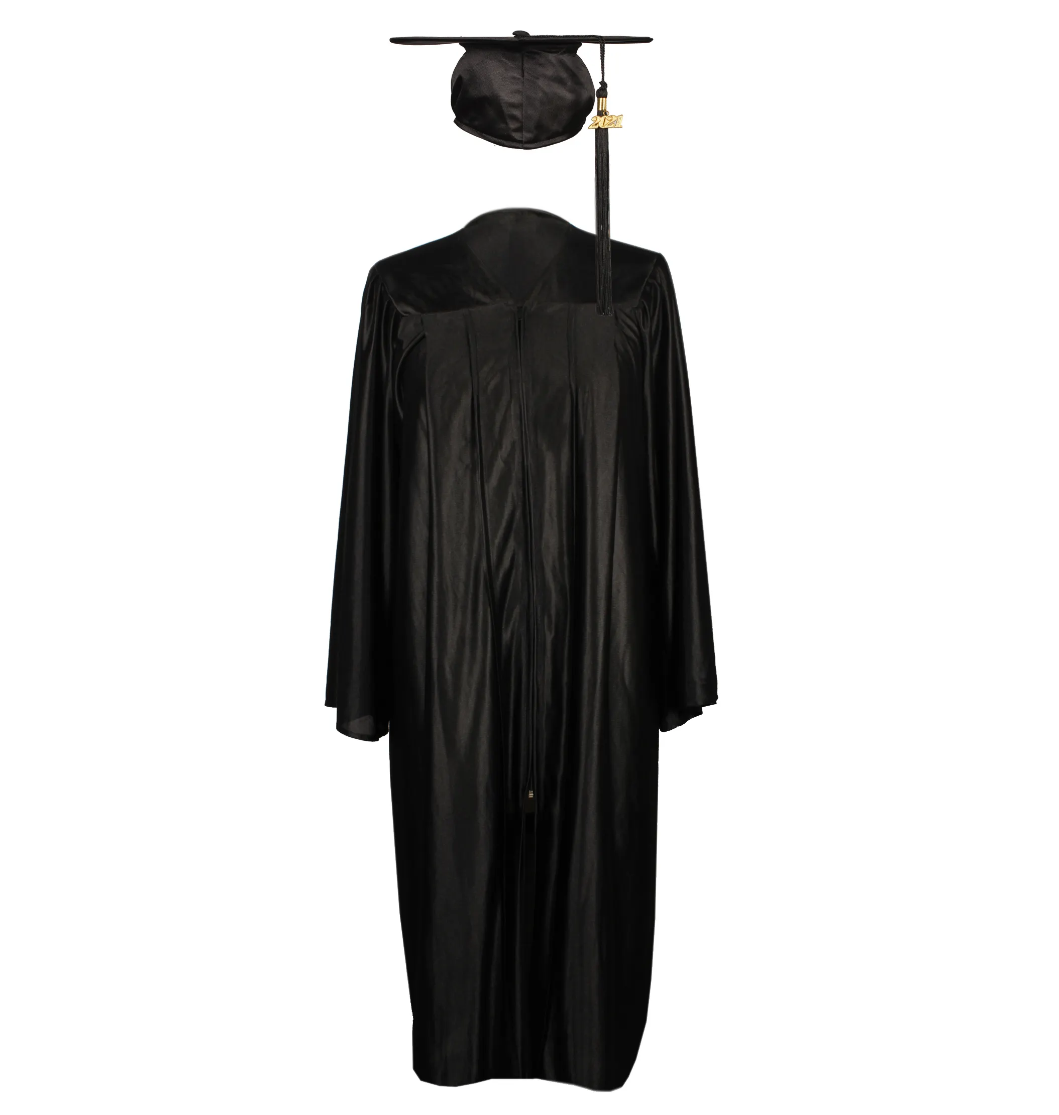 Gaun dan Topi Wisuda Hitam Mengkilap 2021 untuk Gaun Wisuda Dewasa atau Gaun Wisuda Universitas