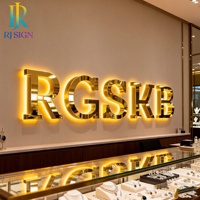 Enseigne lumineuse 3D LED rétroéclairée en acier inoxydable pour entreprise, panneau de signalisation pour bâtiment commercial