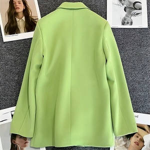 Jas Wanita Semi Formal Musim Semi Gugur, Model Solid Lengan Panjang Kancing, Jaket Kasual Kantor, <span class=keywords><strong>Blazer</strong></span> Fashion Slim Fit - Product Image 2