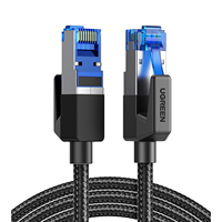 Kabel Ethernet UGREEN Cat 8 Kecepatan Tinggi Terjalin 40Gbps 2000Mhz Kabel Jaringan Cat8 RJ45 Terlindung untuk Dalam Ruangan Kabel LAN Tugas Berat