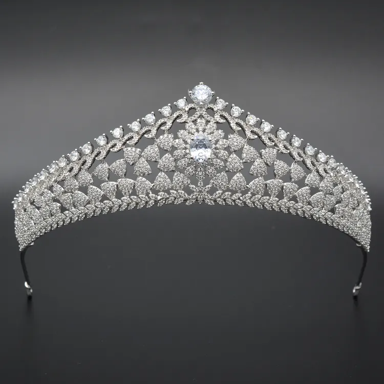 Wedding Full Round AAAA Zircon Crown Tiara For Prom Wedding Pageant Hair Accessories